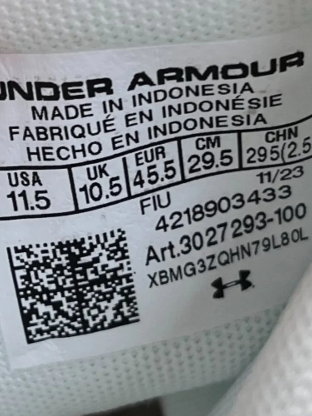 Under Armour Spotlight Fran RM 4.0 Mens Size 11.5 White‎ Running Football Cleats